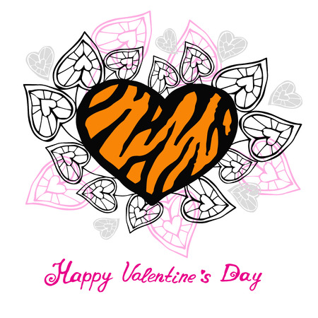 Abstract heart from many colorfull elementsのイラスト素材