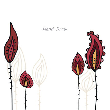 abstract flowers painted handsのイラスト素材