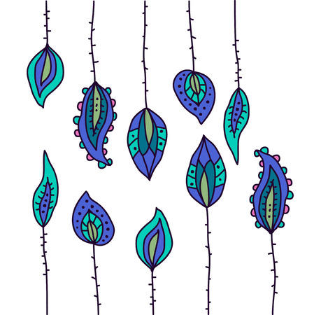 abstract flowers painted handsのイラスト素材