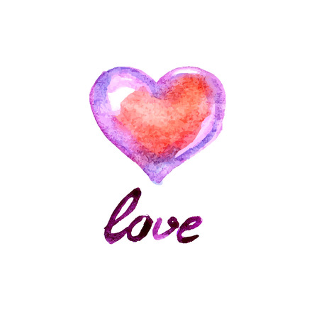 Hand draw watercolor heartのイラスト素材
