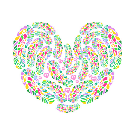 Abstract heart from many colorfull elementsのイラスト素材