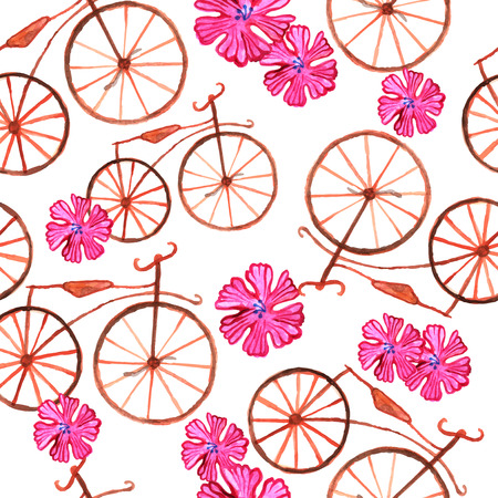 drawn by hand watercolor patternのイラスト素材