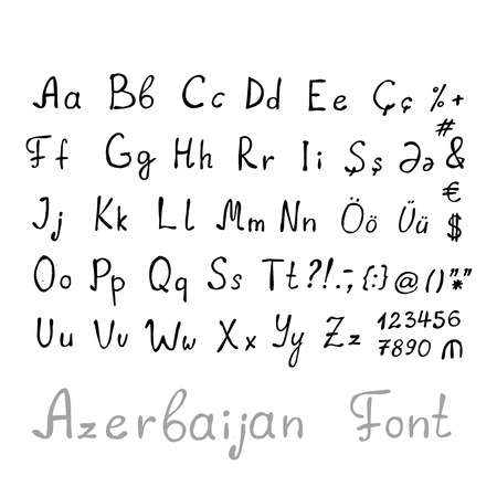 Drawn by hand alphabet setのイラスト素材