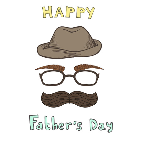 drawn by hand illustration for a fathers dayのイラスト素材