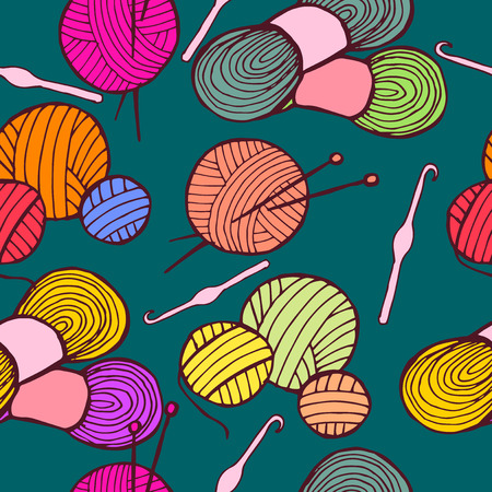 drawn by hand knittingのイラスト素材