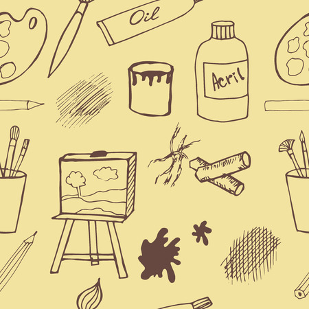 Set of artist toolsのイラスト素材