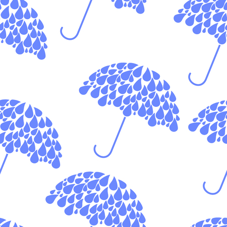 seamless background with patterns of umbrellas. vector illustrationのイラスト素材