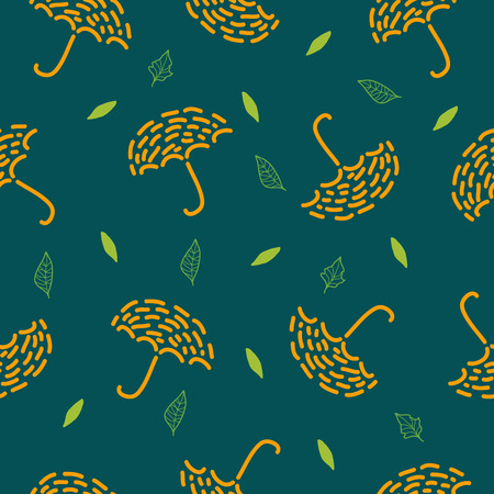 seamless background with patterns of umbrellas. vector illustrationのイラスト素材