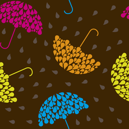 seamless background with patterns of umbrellas. vector illustrationのイラスト素材