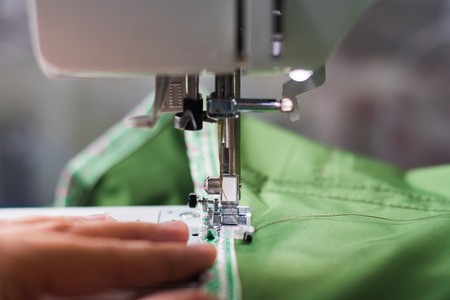work on a sewing machine close-up