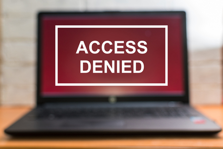 laptop. blurred background. concept access ban, personal security,の写真素材