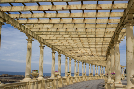 Pergola of Foz coastal promenade on the Atlantic Ocean in Porto.の写真素材