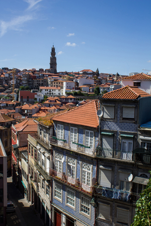 Beautiful view over the old town of Porto, Portugal. Visit Europe concept.の写真素材