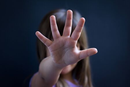 Stop violence against children and child abuse problem. Human Rights Day concept. Copy spaceの写真素材