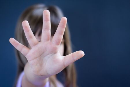 Stop violence against children and child abuse problem. Human Rights Day concept.の写真素材