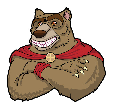 Bear drawing king smiling のイラスト素材