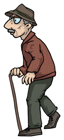 elderly man walkingのイラスト素材