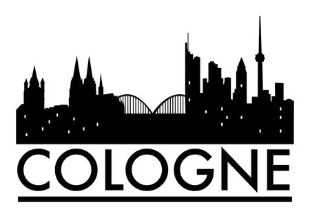 Abstract Cologne skyline, with various landmarks, vector illustrationのイラスト素材