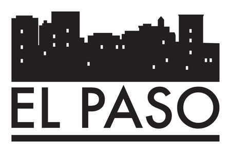 Abstract skyline El paso with various landmarks, vector illustrationのイラスト素材