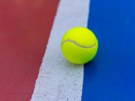 Tennis Ball on the Hard Courtの写真素材