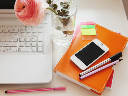 Creative woman office place detailsの写真素材