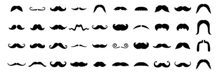 Original moustache pack collection. Vector illustrationのイラスト素材
