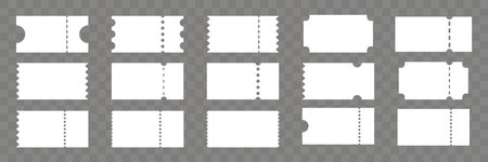 Set of tickets template of different forms. Vector illustrationのイラスト素材