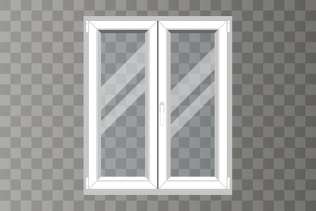 Modern plastic window for home. Vector illustrationのイラスト素材