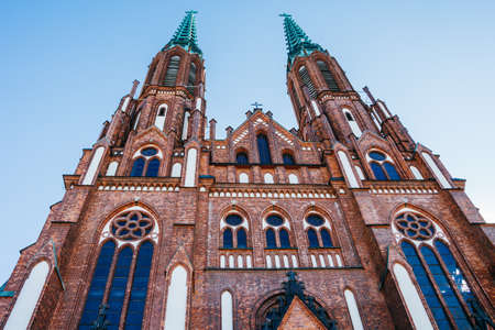 Warsaw, Poland - March 18, 2020: Cathedral of St. Michael the Archangel and St. Florian the Martyr. High quality photoのeditorial素材