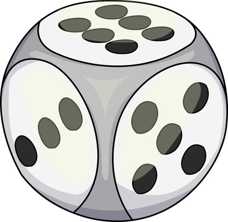 Vector illustration of a white dice used for certain games.のイラスト素材