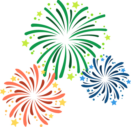 Vector illustration of fireworks on New Year's Eve.のイラスト素材