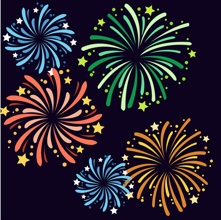 Vector illustration of fireworks on New Year's Eve.のイラスト素材