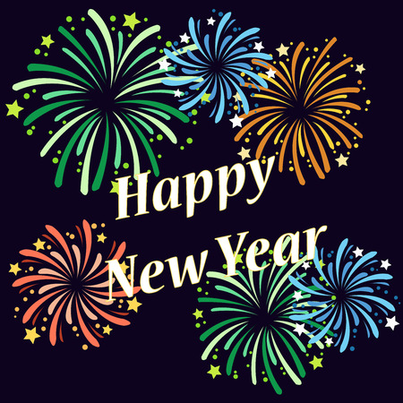 Vector illustration of fireworks on New Year's Eve.のイラスト素材