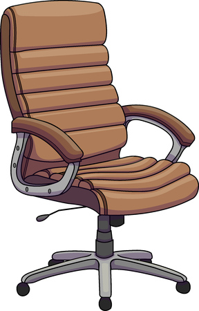 Vector illustration of a brown leather office chair, Swivel chair, revolving chair.のイラスト素材