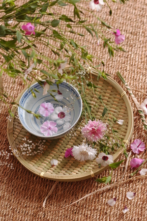 Flower composition in eastern style, a studio photoの写真素材