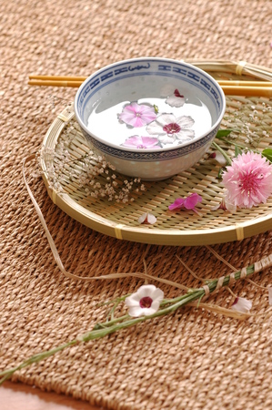 Flower composition in eastern style, a studio photoの写真素材