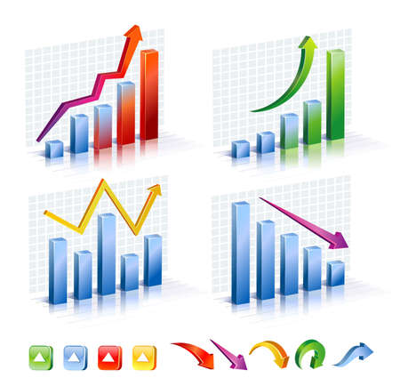Business Graph with arrow showing profits and gainsのイラスト素材