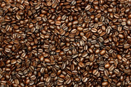 Dark roasted fresh coffee beans