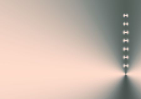 Eight points of light in a vertical line, right side bias, on a silver grey and pink gradient background.の写真素材