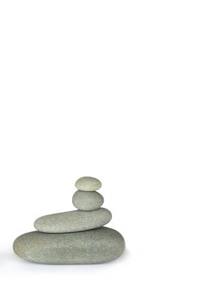  Zen abstract of grey spa stones in perfect balance over white background.の写真素材