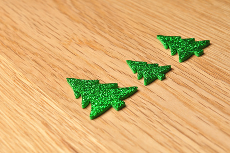 christmas decoration with timber backgroundの写真素材