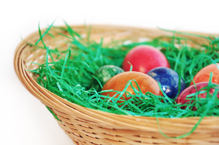 Easter basket with easter eggs