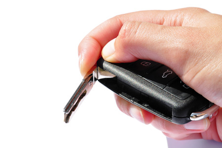 Operation of your car key, white background