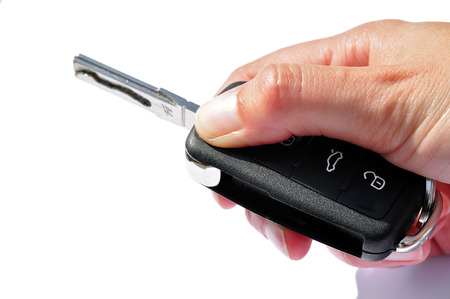Operation of your car key, white background