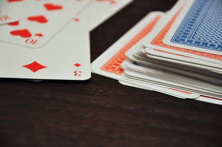 Detail of classic rummy cardsの写真素材