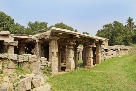Prasanna Virupaksha temple is also known as the Underground Shiva Temple in Hampi, Karnataka, India.の写真素材