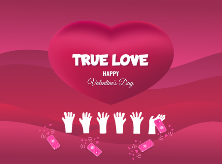 Valentines or Womens day banner, cardのイラスト素材