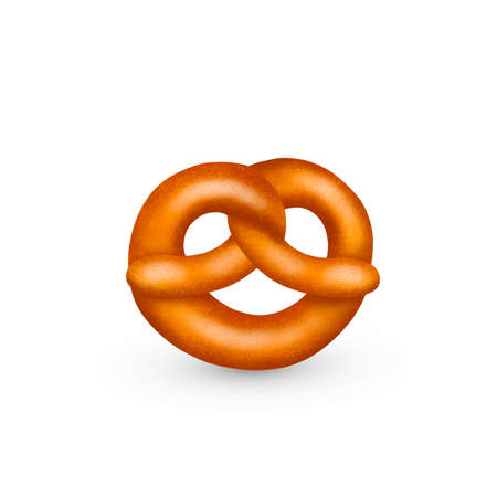 Realistic tasty pretzel with texture. Vector illustration.のイラスト素材