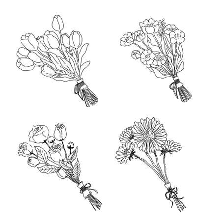 Fashionable bouquetのイラスト素材