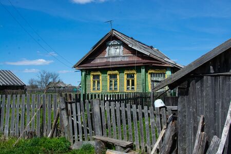 Wooden house in the villageの写真素材
